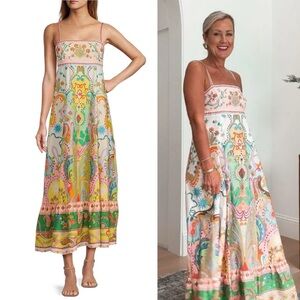 NWT Antonio Melani Anne Printed Square Neck Sleeveless A-Line Maxi Dress Sz 6